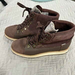 TOMS Womens Mesa Lace Up Casual Boots - Brown